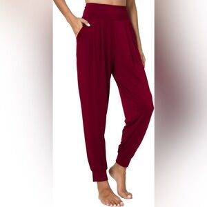 Yala Bamboo Viscose Lounge Pants Maroon Size M